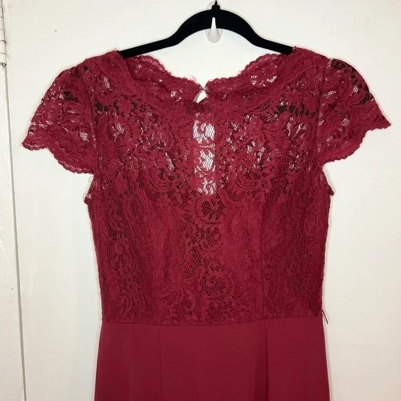 Jenny Packham Bridesmaid Dress JP1001 Burgundy - Picture 9 of 10